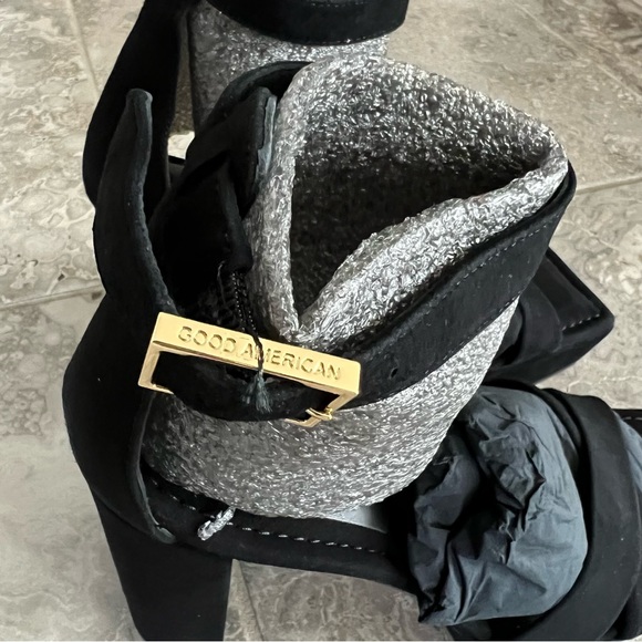 Good American Suede Platform Ankle Strap Sandals Size 11.5 NEW in Box w/Dust Bag - Picture 8 of 12